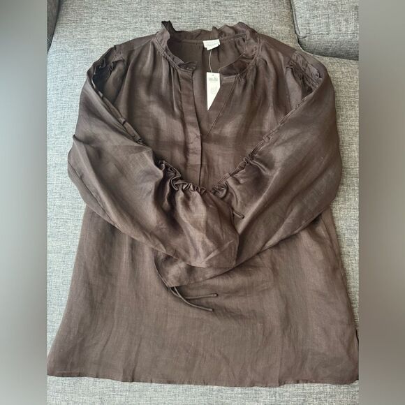 Chicos Ruched Sleeve Top Size 1 / M - Picture 9 of 13